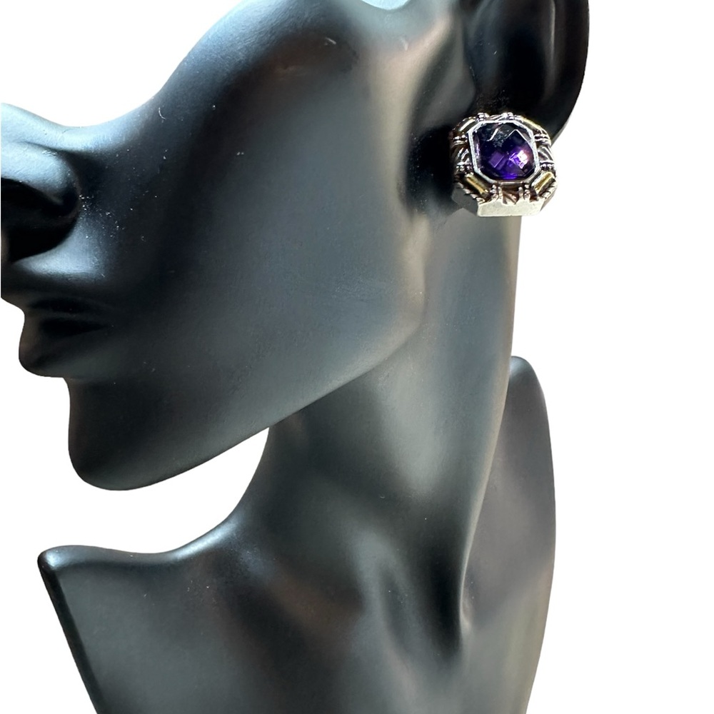 Brighton Two Tone Gold and Silver w Amethyst  Color Stone